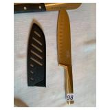 THYME & TABLE SANTOKU KNIFE, GOLD-TONE FINISH,