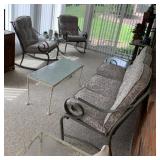 WROUGHT IRON PATIO FURNITURE SET, INCLUDES SOFA