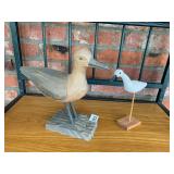 HAND-CARVED WOODEN SHOREBIRD FIGURES, INCLUDES
