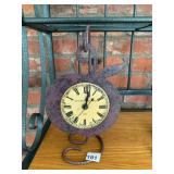 OLD WORLD CLOCK WORKS, METAL TABLE CLOCK, APPLE