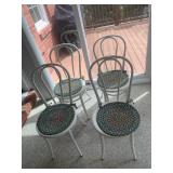 BISTRO CHAIRS, WHITE METAL CONSTRUCTION, ROUND