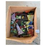 ASSORTED STAINED GLASS SCRAPS, VARIOUS COLORS,