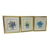 BARBARA MOCK, FLORAL STILL LIFE PRINTS, BLUE AND