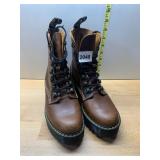 DR. MARTENS LEONA BOOTS BROWN MENS SZ 5 WOMENS 7.5