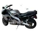 YAMAHA YZF MOTORCYCLE, SILVER AND BLACK FAIRINGS,