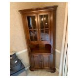CORNER CABINET, WOOD CONSTRUCTION, GLASS PANEL