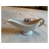 WALKER CHINA GRAVY BOAT, WHITE VITRIFIED CERAMIC,