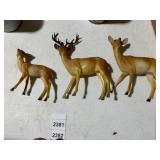PLASTIC DEER FIGURINES, INCLUDES BUCK, DOE, AND