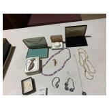 JEWELRY ASSORTMENT, TIMEX WATCH, BUTTERFLY WING