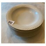 LYNNS FINE CHINA SOUP BOWLS, WHITE, BASKETWEAVE