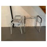 COMMODE STOOL, ADJUSTABLE HEIGHT, PADDED