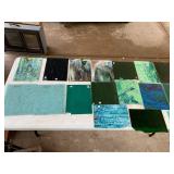 BULLSEYE ART GLASS SHEETS, ASSORTED COLORS,