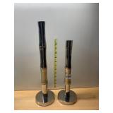 SELAMAT DESIGNS CANDLESTICKS, BAMBOO-STYLE METAL