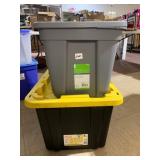 HDX TOUGH TOTE, BLACK PLASTIC, YELLOW LID, STYLE