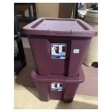 STERILITE STORAGE TOTES, BURGUNDY PLASTIC,