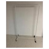 METAL CLOTHES RACK, WHITE FINISH, ROLLING