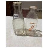 ELMHURST DAIRY AND MINGES DAIRIES GLASS MILK