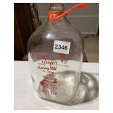 SPRING HILL DAIRY GLASS JUG, RED PRINTED