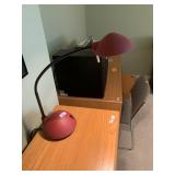 HALOGEN DESK LAMP, RED FINISH, FLEXIBLE