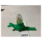 PLASTIC WHISTLE, DOLPHIN SHAPE, CLEAR DOME W/