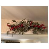 ARTIFICIAL FLORAL SWAG, EUCALYPTUS LEAVES, RED