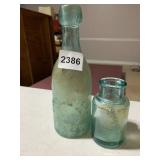 AQUA GLASS BOTTLES, INCLUDES O