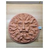 THOMAS CERAMICS TERRACOTTA WALL PLAQUE, GREEN MAN