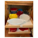 PLASTIC FOOD STORAGE CONTAINERS, ASSORTED SIZES,