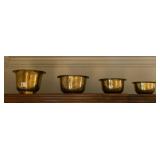 BRASS BOWLS, GRADUATED SIZES, ETCHED FLORAL AND