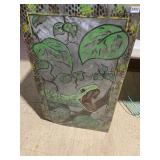 METAL ART PANEL, SNAKE AND LEAF MOTIF,