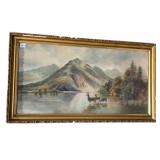 E. WERK-MILLER, OIL PAINTING, MOUNTAIN LANDSCAPE