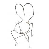 WROUGHT IRON STOOL FRAME, HEART-SHAPED BACK,