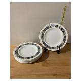 WEDGWOOD ASIA BONE CHINA DINNER PLATES, GREEK KEY