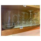 CLEAR GLASS BEER MUG, APPLIED HANDLE, HEAVY BASE.