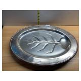 WM ROGERS SILVERPLATE MEAT PLATTER, WELL AND TREE