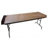 FOLDING TABLE, FAUX WOOD LAMINATE TOP, METAL TUBE