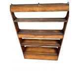 OAK WALL SHELF, FOUR TIERS, DOVETAILED DRAWER
