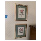 BOTANICAL ROSE PRINTS, FLORAL THEME, GOLD AND