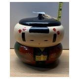 JAPANESE LACQUERED WOOD KOKESHI DOLL BOX, LIDDED,