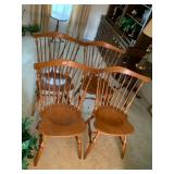 ETHAN ALLEN WINDSOR STYLE CHAIRS, WOOD