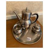 ONEIDA 18/8 STAINLESS STEEL TEA SERVICE, INCLUDES
