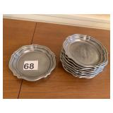 ONEIDA CAMBRIDGE PEWTER PLATES, SCALLOPED EDGES,