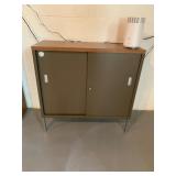 STEELCASE METAL STORAGE CABINET, SLIDING DOORS,