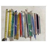 ASSORTED STAINED GLASS RODS, MULTICOLORED,