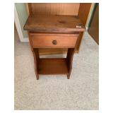 PINE NIGHTSTAND, SINGLE DRAWER, OPEN LOWER SHELF,