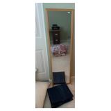 FULL LENGTH MIRROR, WOODEN FRAME, INCLUDES