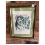 PRINT, WATERS COLEMAN HOUSE W. CLIMSBURY, SIGNED,