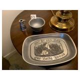 WILTON COLUMBIA PA PEWTER SERVING TRAY, "GIVE US
