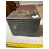 SUNBEAM ELECTRIC IRON STORAGE BOX, METAL