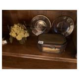 INCLUDES OCTAGONAL WOOD AND BRASS BOX, GLASS